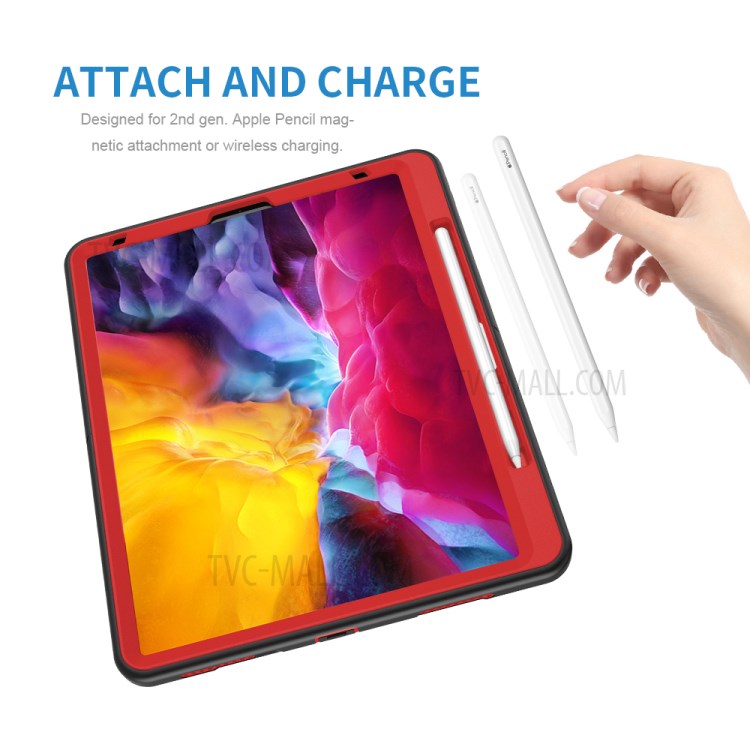 360° Swivel Handy Strap Kickstand PC + Silicone Combo Tablet Case with Shoulder Strap for iPad Pro 11-inch (2020)/(2018) - Rose-10
