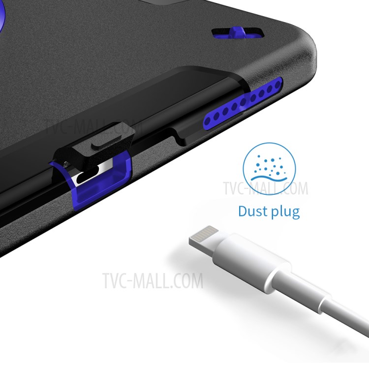 360° Swivel Handy Strap Kickstand PC + Silicone Combo Tablet Case with Shoulder Strap for iPad Pro 11-inch (2020)/(2018) - Blue-11