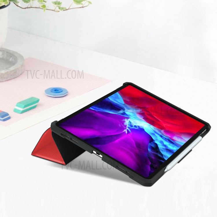 Shockproof PU Leather Tablet Case for iPad Pro 12.9-inch (2020)/(2018) - Red-13