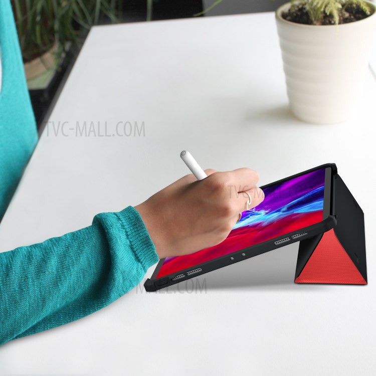 Shockproof PU Leather Tablet Case for iPad Pro 12.9-inch (2020)/(2018) - Red-14