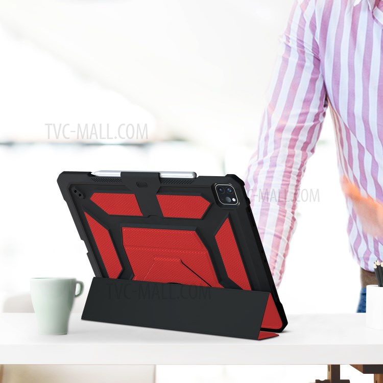 Shockproof PU Leather Tablet Case for iPad Pro 12.9-inch (2020)/(2018) - Red-15