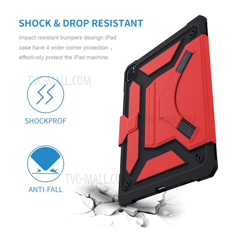 Shockproof PU Leather Tablet Case for iPad Pro 12.9-inch (2020)/(2018) - Red-17