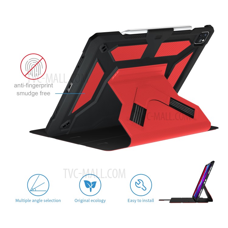 Shockproof PU Leather Tablet Case for iPad Pro 12.9-inch (2020)/(2018) - Red-18
