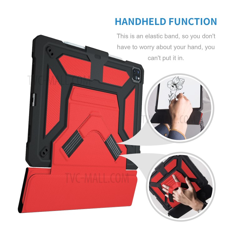 Shockproof PU Leather Tablet Case for iPad Pro 12.9-inch (2020)/(2018) - Red-19