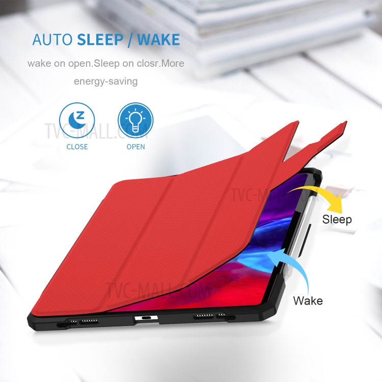 Shockproof PU Leather Tablet Case for iPad Pro 12.9-inch (2020)/(2018) - Red-20