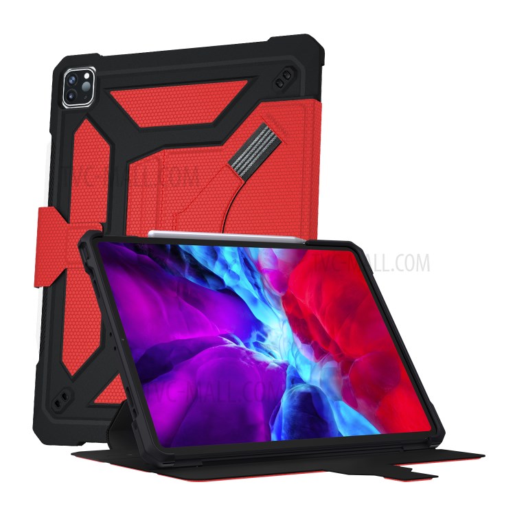 Shockproof PU Leather Tablet Case for iPad Pro 12.9-inch (2020)/(2018) - Red-23
