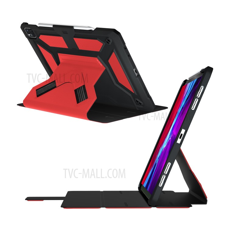 Shockproof PU Leather Tablet Case for iPad Pro 12.9-inch (2020)/(2018) - Red-24