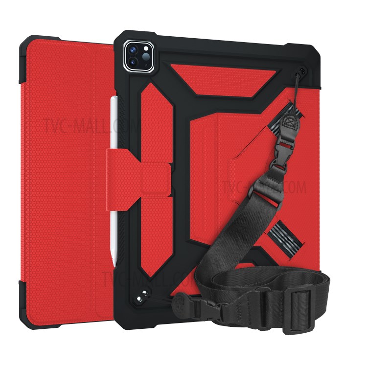 Shockproof PU Leather Tablet Case for iPad Pro 12.9-inch (2020)/(2018) - Red-3