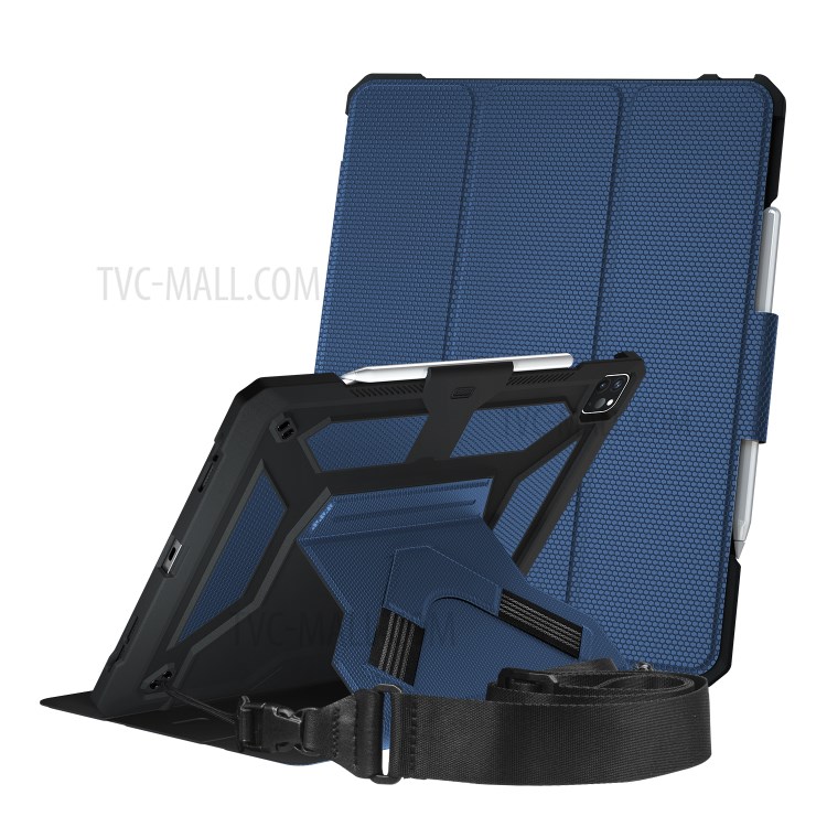 Shockproof PU Leather Tablet Case for iPad Pro 12.9-inch (2020)/(2018) - Blue-1