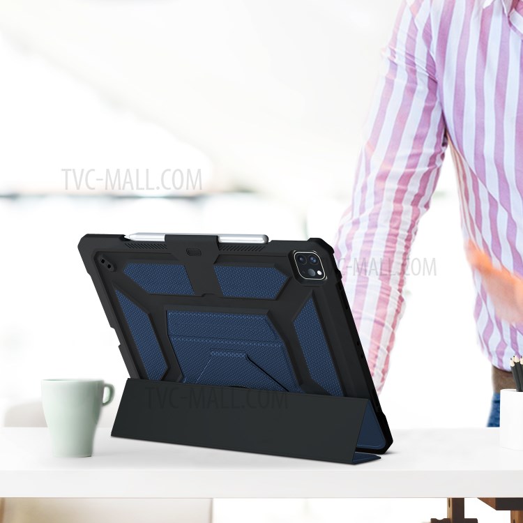 Shockproof PU Leather Tablet Case for iPad Pro 12.9-inch (2020)/(2018) - Blue-15