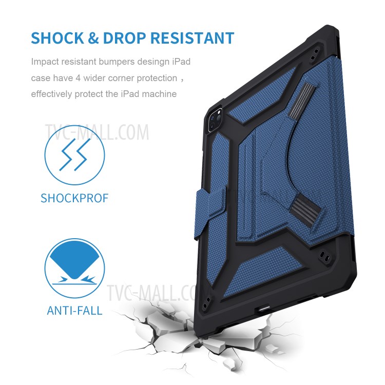 Shockproof PU Leather Tablet Case for iPad Pro 12.9-inch (2020)/(2018) - Blue-17
