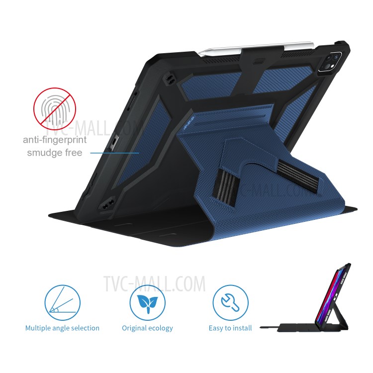 Shockproof PU Leather Tablet Case for iPad Pro 12.9-inch (2020)/(2018) - Blue-18