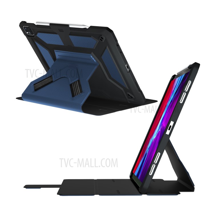 Shockproof PU Leather Tablet Case for iPad Pro 12.9-inch (2020)/(2018) - Blue-24