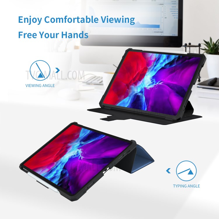 Shockproof PU Leather Tablet Case for iPad Pro 12.9-inch (2020)/(2018) - Blue-5