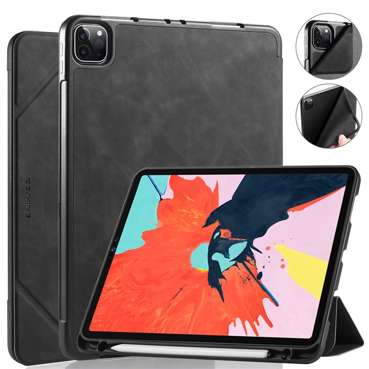 DG.MING See Series Auto Wake & Sleep Leather Phone Case for Apple iPad Pro 11-inch (2020)/(2018) - Black-23