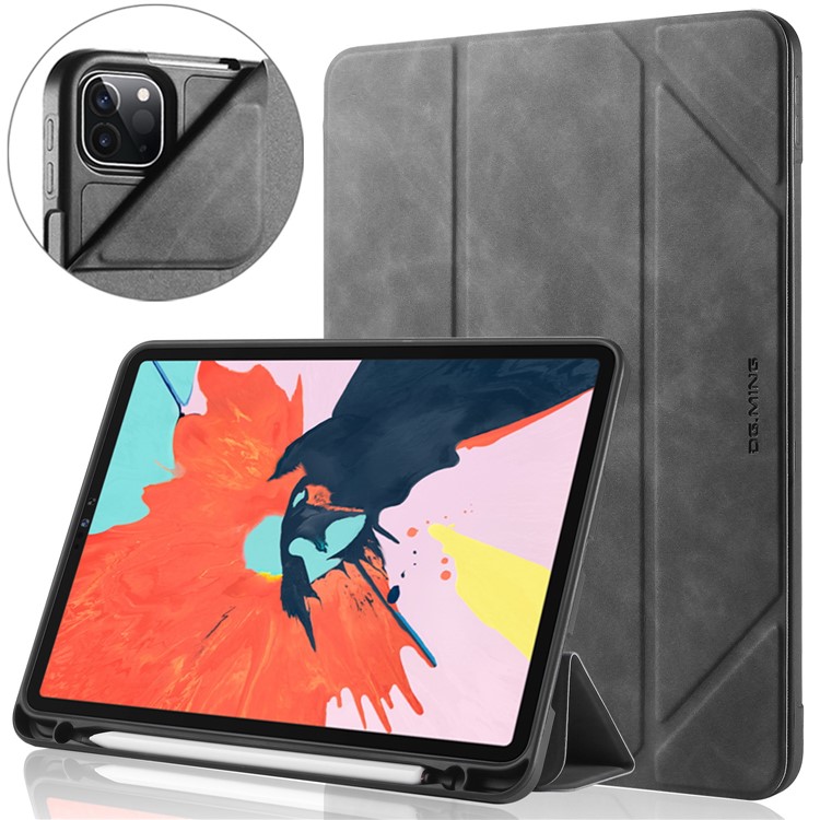 DG.MING See Series Auto Wake & Sleep Leather Phone Case for Apple iPad Pro 11-inch (2020)/(2018) - Grey-2