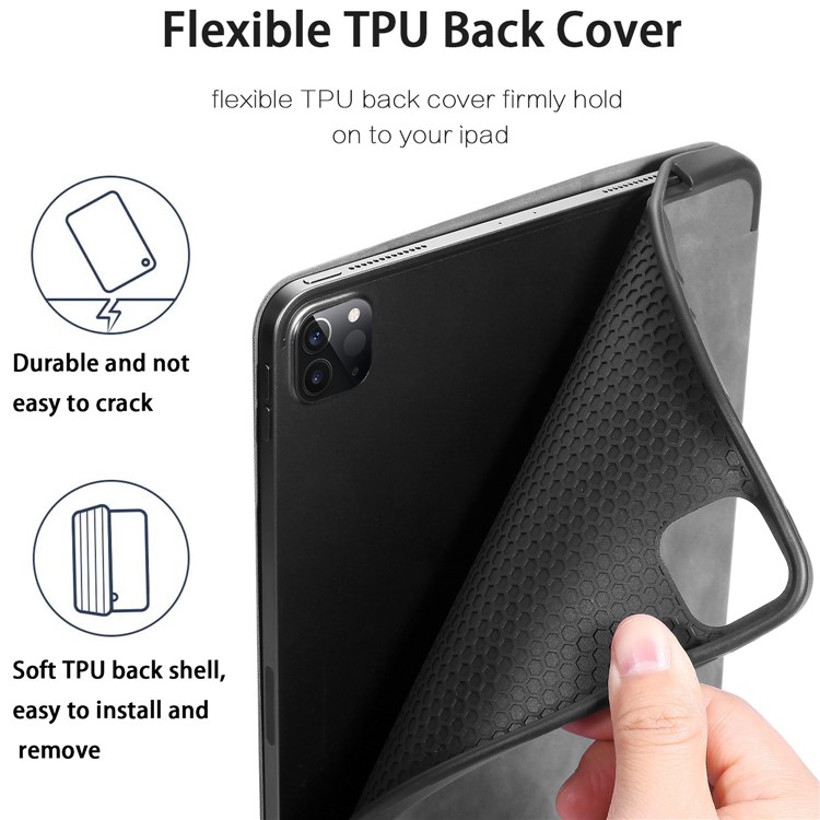 DG.MING See Series Auto Wake & Sleep Leather Phone Case for Apple iPad Pro 11-inch (2020)/(2018) - Grey-4