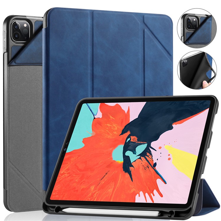 DG.MING See Series Auto Wake & Sleep Leather Phone Case for Apple iPad Pro 11-inch (2020)/(2018) - Blue-19