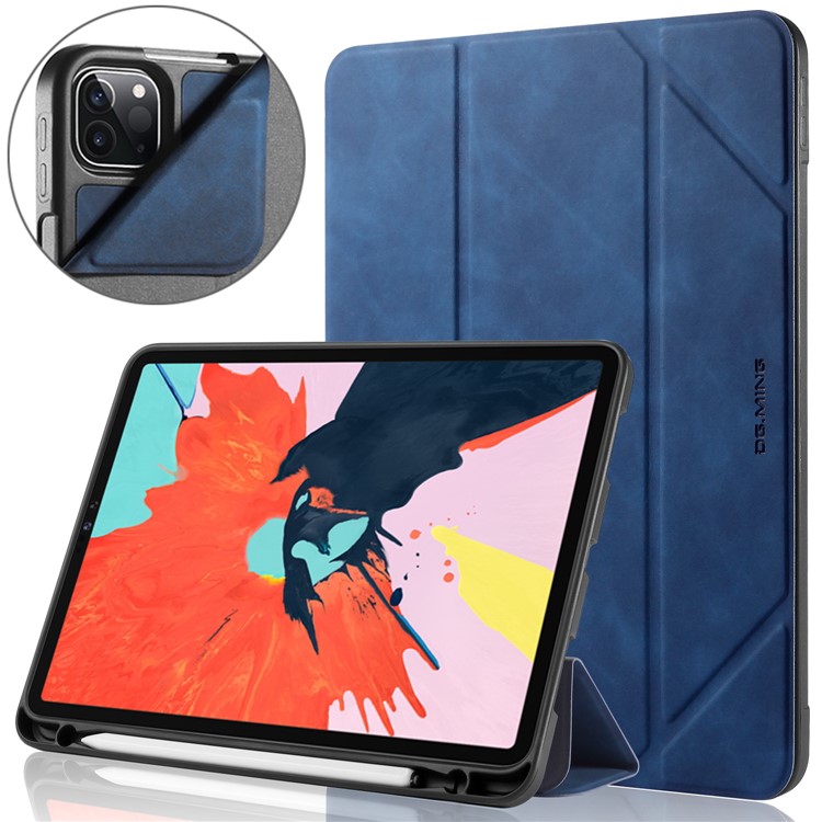 DG.MING See Series Auto Wake & Sleep Leather Phone Case for Apple iPad Pro 11-inch (2020)/(2018) - Blue-2