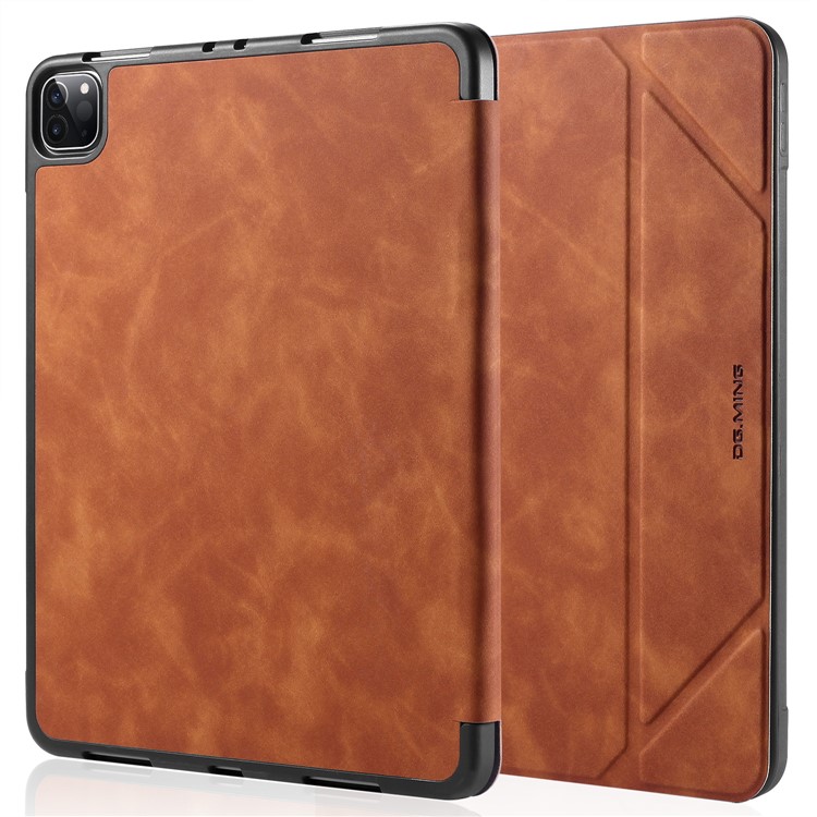 DG.MING See Series Auto Wake & Sleep Leather Phone Case for Apple iPad Pro 11-inch (2020)/(2018) - Brown-18