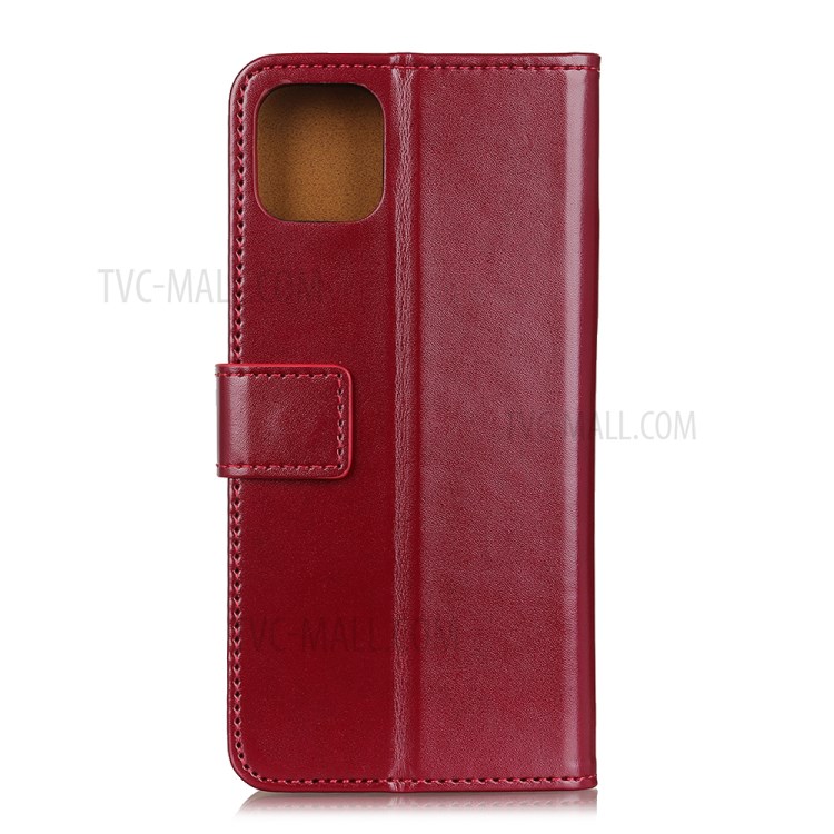 Leather Stand Case with Card Slots for Apple iPhone 12 Pro Max 6.7 inch - Red-2