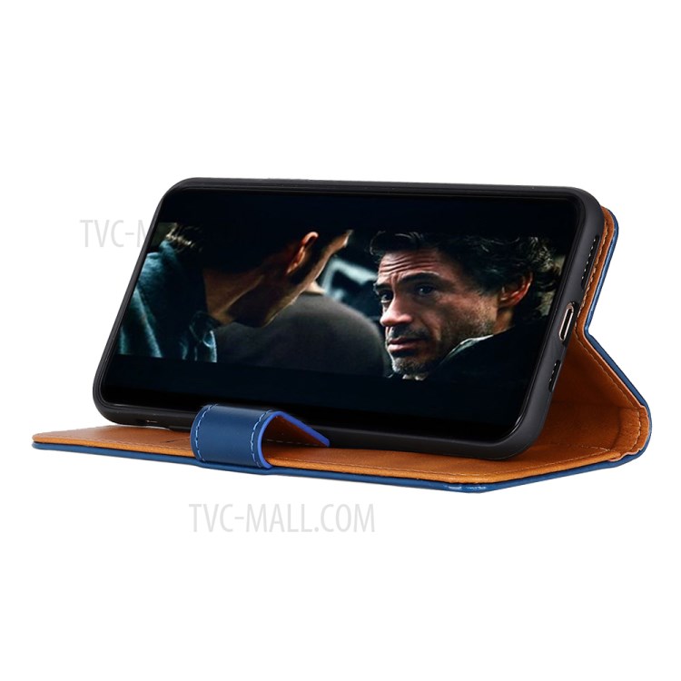 Leather Stand Case with Card Slots for Apple iPhone 12 Pro Max 6.7 inch - Blue-7