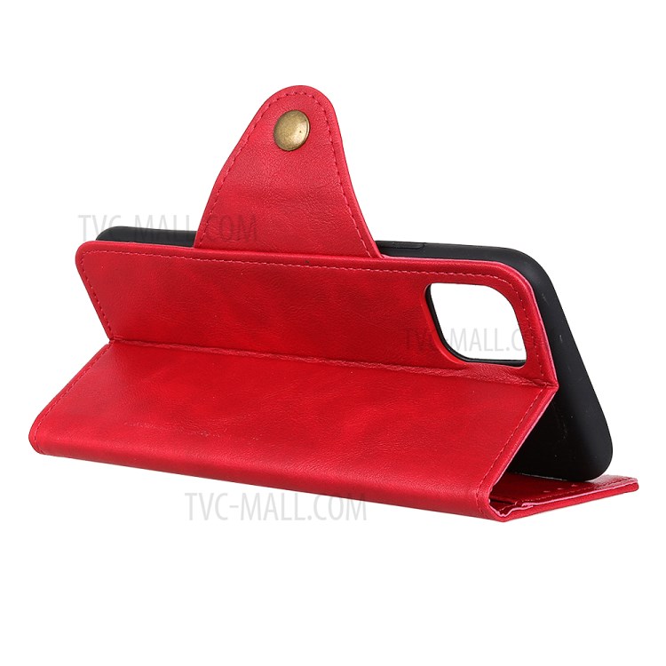Magnetic Clasp Wallet Stand Leather Case for Apple iPhone 12 Pro Max 6.7 inch - Red-3