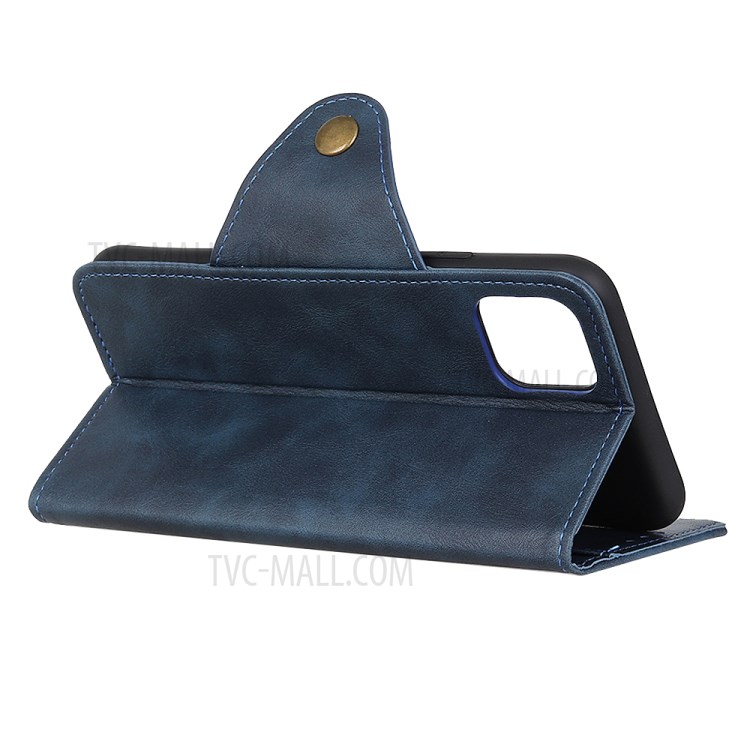Magnetic Clasp Wallet Stand Leather Case for Apple iPhone 12 Pro Max 6.7 inch - Blue-3