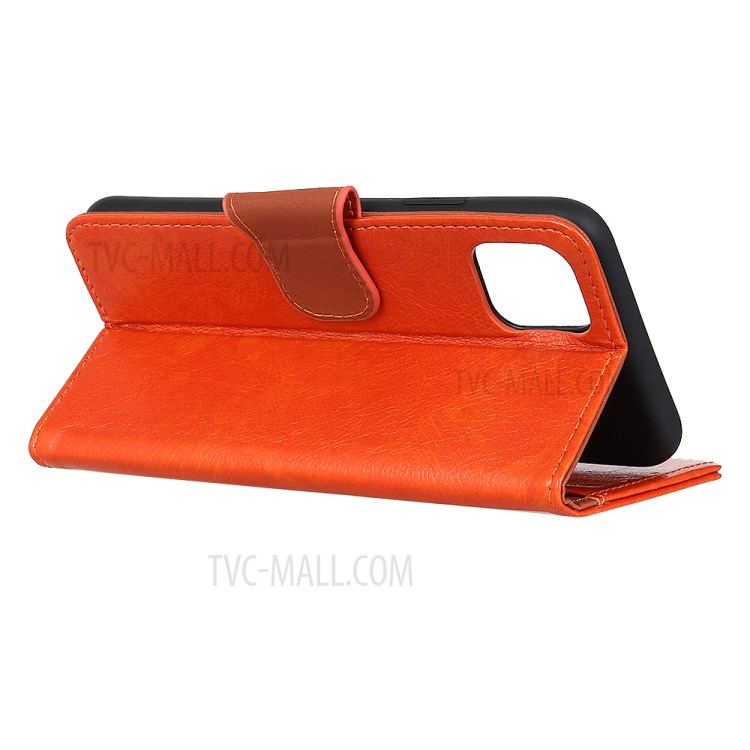 Nappa Texture Split Leather Wallet Phone Case Shell for iPhone 12 Pro Max 6.7 inch - Orange-3