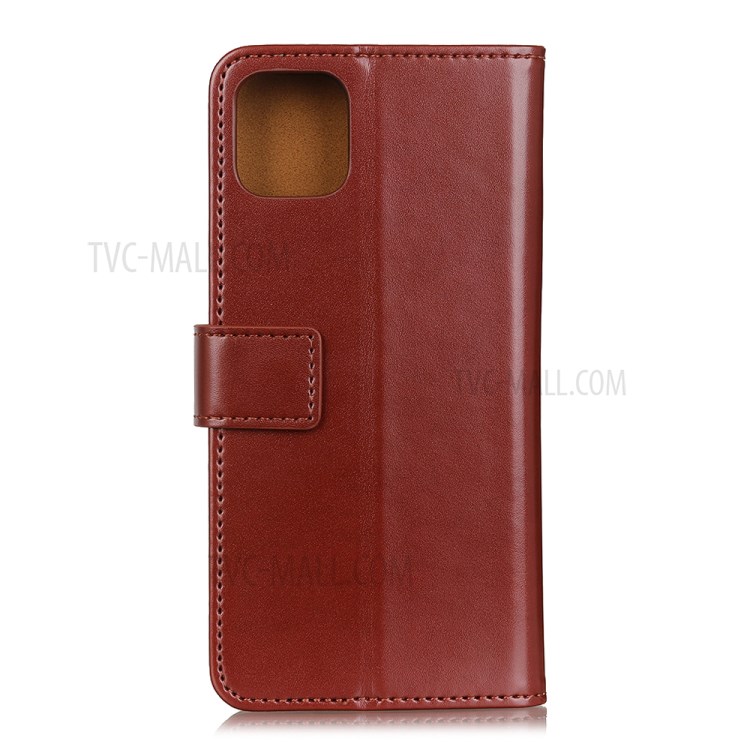 PU Leather Wallet Stand Cell Phone Shell Protection Covering for iPhone 12 5.4 inch - Brown-2