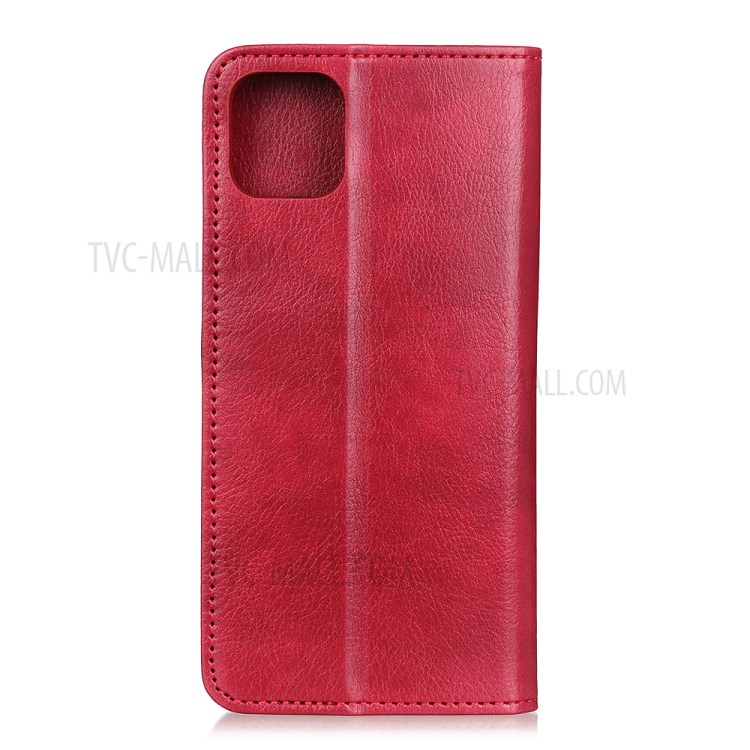 Auto-absorbed Litchi Texture Split Leather Wallet Case for Apple iPhone 12 5.4 inch - Red-2