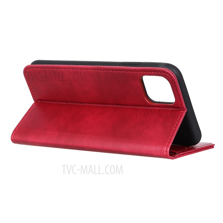 Auto-absorbed Litchi Texture Split Leather Wallet Case for Apple iPhone 12 5.4 inch - Red-3