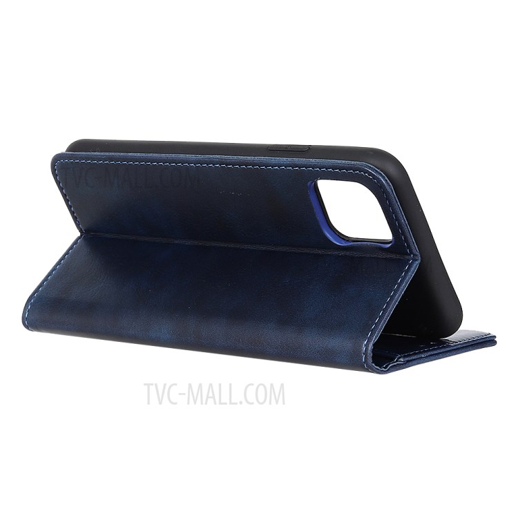 Auto-absorbed Litchi Texture Split Leather Wallet Case for Apple iPhone 12 5.4 inch - Blue-3