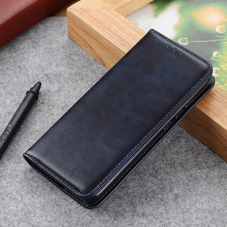 Auto-absorbed Litchi Texture Split Leather Wallet Case for Apple iPhone 12 5.4 inch - Blue-9