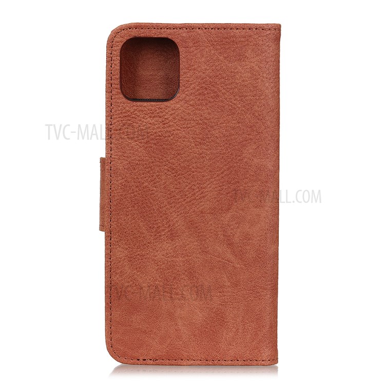 Litchi Skin Leather Wallet Phone Case for Apple iPhone 12 5.4 inch - Brown-2