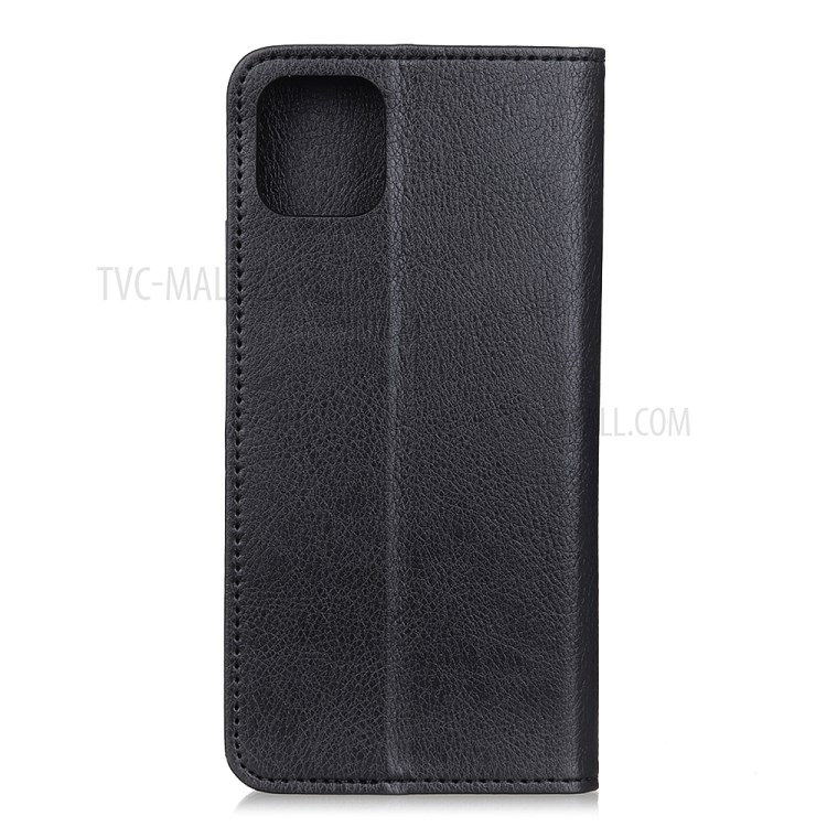 Auto-absorbed Litchi Texture Split Leather Phone Case for Apple iPhone 12 Pro Max 6.7 inch - Black-2