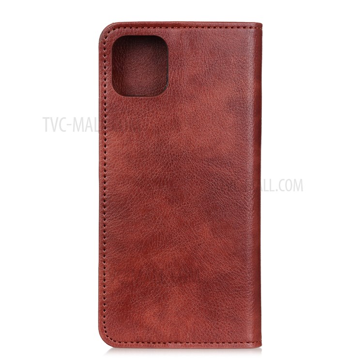 Auto-absorbed Litchi Texture Split Leather Phone Case for Apple iPhone 12 Pro Max 6.7 inch - Brown-2