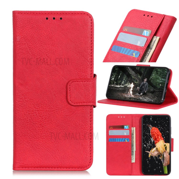 Litchi Texture PU Leather Wallet Stand Shell for iPhone 12 Pro Max 6.7 inch - Red-1