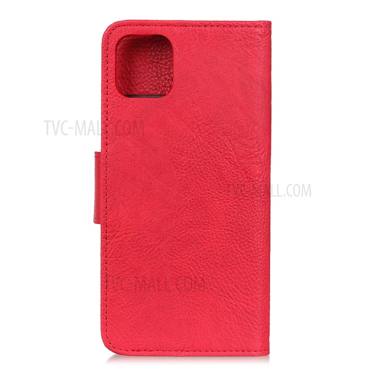 Litchi Texture PU Leather Wallet Stand Shell for iPhone 12 Pro Max 6.7 inch - Red-2