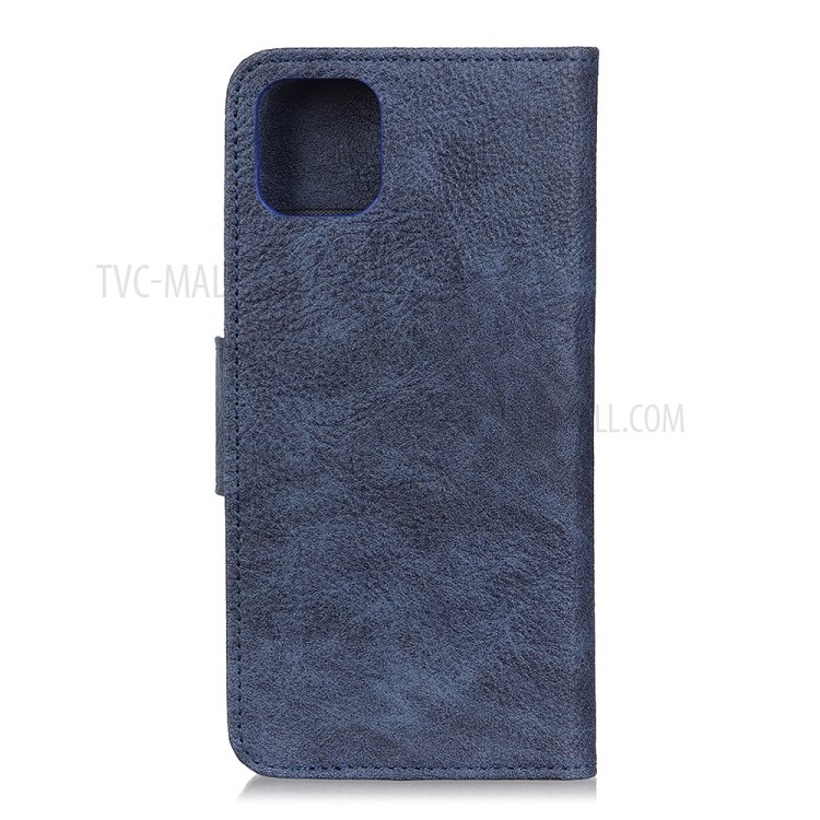 Litchi Texture PU Leather Wallet Stand Shell for iPhone 12 Pro Max 6.7 inch - Blue-2