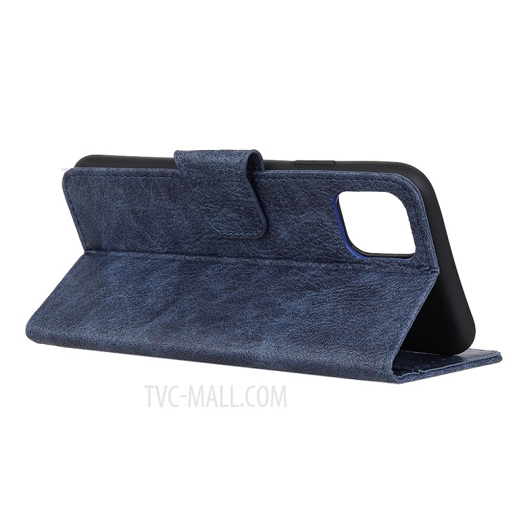 Litchi Texture PU Leather Wallet Stand Shell for iPhone 12 Pro Max 6.7 inch - Blue-3
