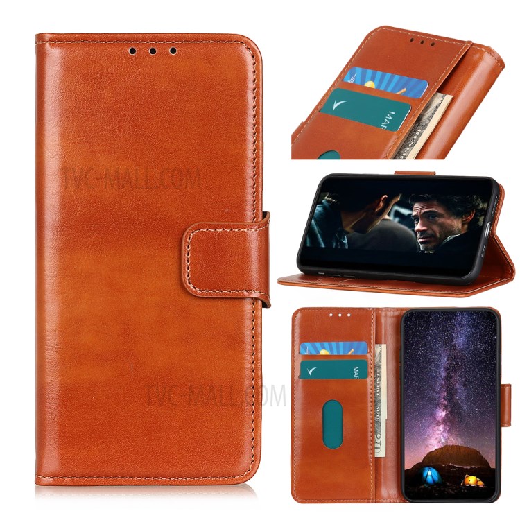 Crazy Horse Wallet Leather Protective Case Shell for iPhone 12 Pro Max 6.7 inch - Brown-1