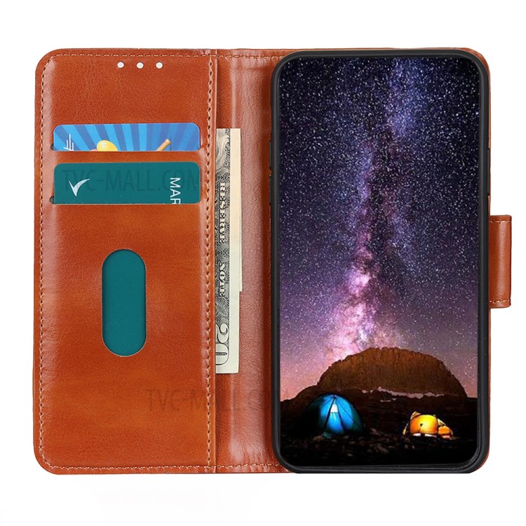 Crazy Horse Wallet Leather Protective Case Shell for iPhone 12 Pro Max 6.7 inch - Brown-6