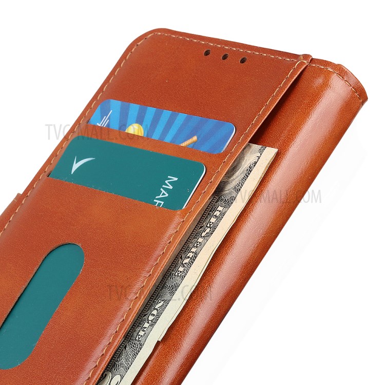 Crazy Horse Wallet Leather Protective Case Shell for iPhone 12 Pro Max 6.7 inch - Brown-7
