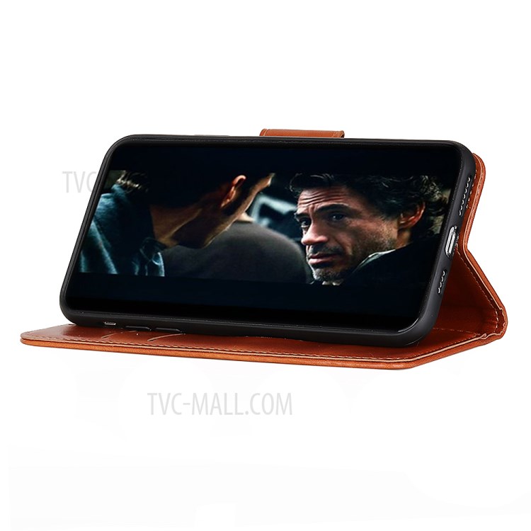 Crazy Horse Wallet Leather Protective Case Shell for iPhone 12 Pro Max 6.7 inch - Brown-8