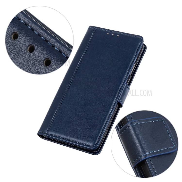 PU Leather Wallet Stand Case Accessory for iPhone 12 Pro Max 6.7 inch - Blue-10