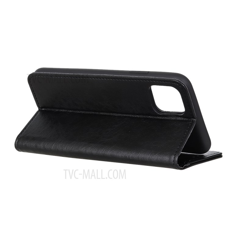Auto-absorbed Crazy Horse Skin Split Leather Cover for iPhone 12 Max 6.1 inch/12 Pro 6.1 inch - Black-3