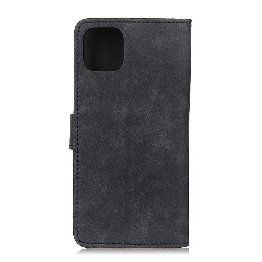 KHAZNEH Retro Leather Wallet Mobile Phone Shell for iPhone 12 Max/12 Pro 6.1 inch - Black-2