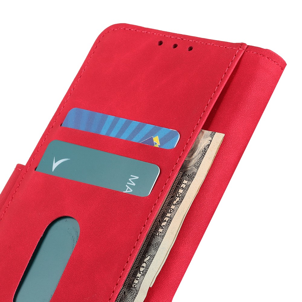 KHAZNEH Retro Leather Wallet Mobile Phone Shell for iPhone 12 Max/12 Pro 6.1 inch - Red-6