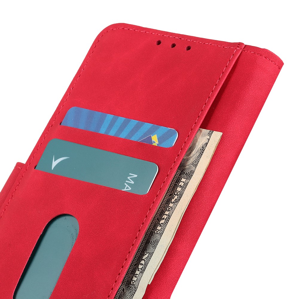 Khazneh Retro Wallet Phone Phone Shell Per Iphone 12 Pro/12 - Rosso